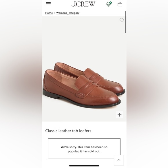 J. Crew Classic Leather Tab Loafers Women’s Size 6 - Picture 1 of 6
